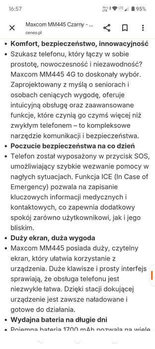 Nowy Telefon dla Seniora