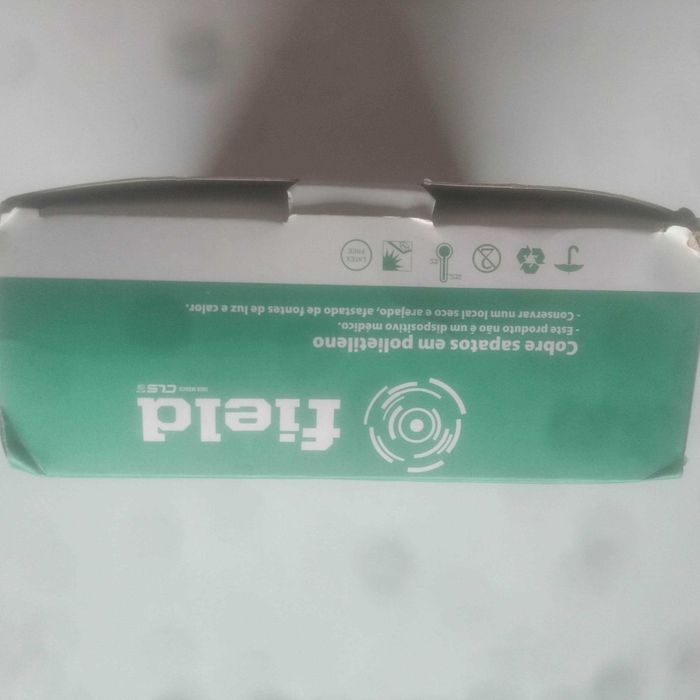 Caixa nova 100 unidades azuis Capas de protecção de pés / sapatos polietileno (cobre / protege)