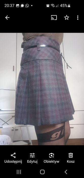 Spódnica plisowana mini w kratkę