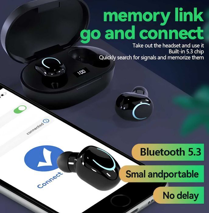 Беспроводные блютуз наушники X12, Bluetooth наушники 5.2 TWS, 200 мАч