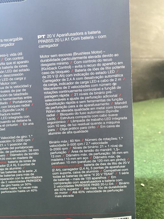 Aparafusadora  Parkside Performance - Ediçao limitada com assinatura de Armold Schwarzenegger