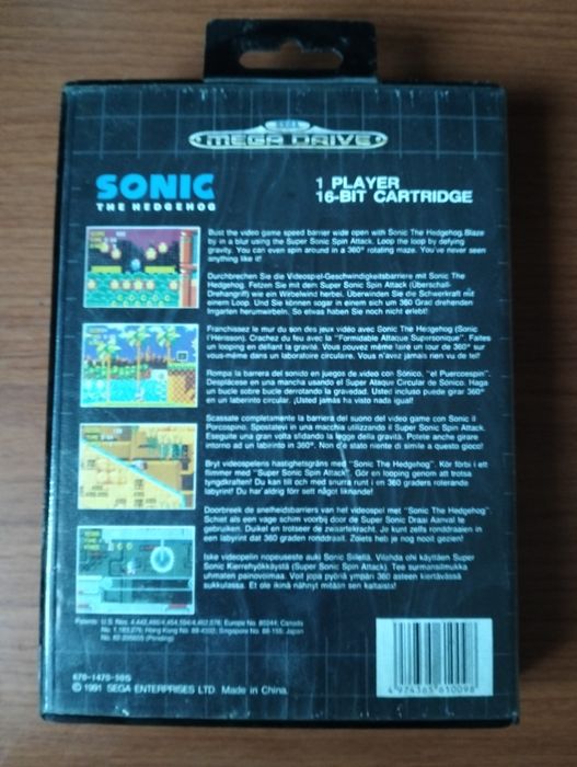Jogo Sonic The Hedgehog - Sega Mega Drive