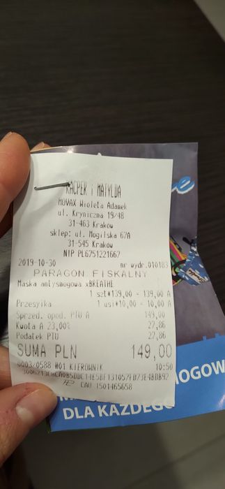 Chusta maska antysmogowa dla dzieci