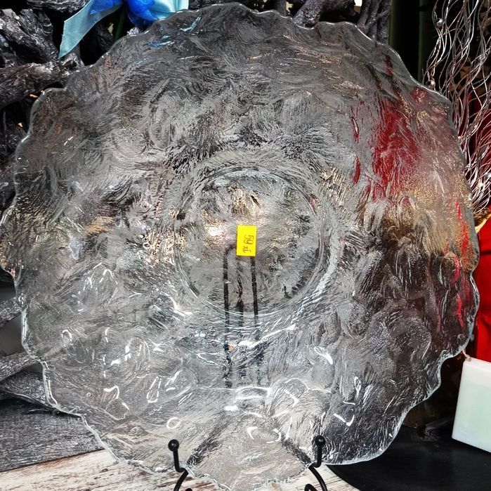 Patera szklana ryflowana