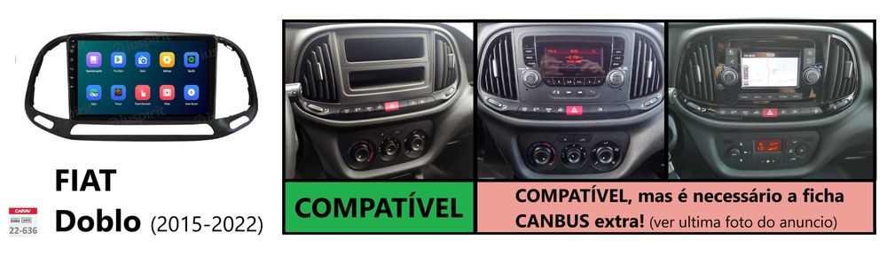 (NOVO) Rádio 2DIN • FIAT Doblo (2010 a 2022) • Android GPS [4+64GB]