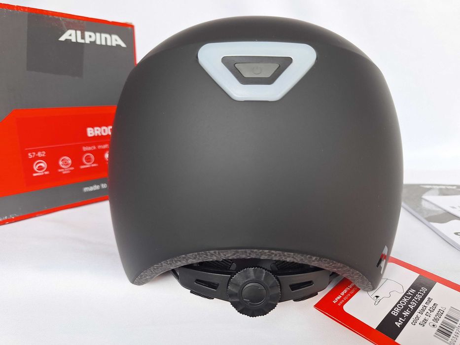 Kask rowerowy Alpina Urban Brooklyn Black Matt L 57-62cm LED