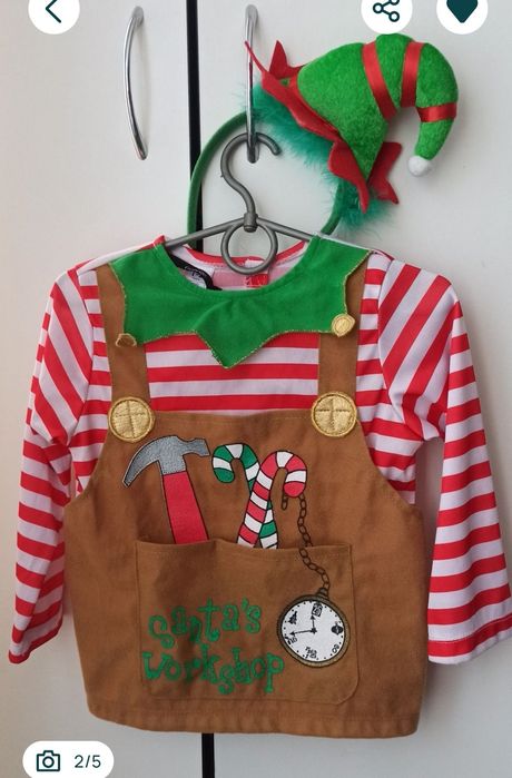 Костюм ельфа, гнома, помічника санти 92 98 розмір