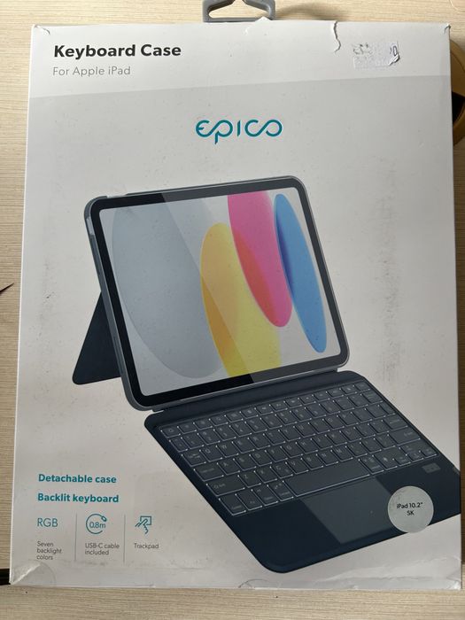 Чехол - клавиатура с подсветкой для iPad 10,2” SK   серый Эпико