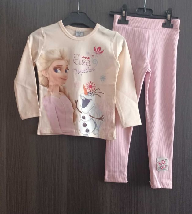 Komplet Kraina lodu frozen elsa koszulka leginsy