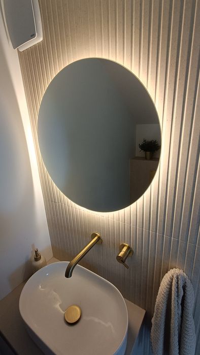 Lustro okrągłe do łazienki podświetlenie led 55cm