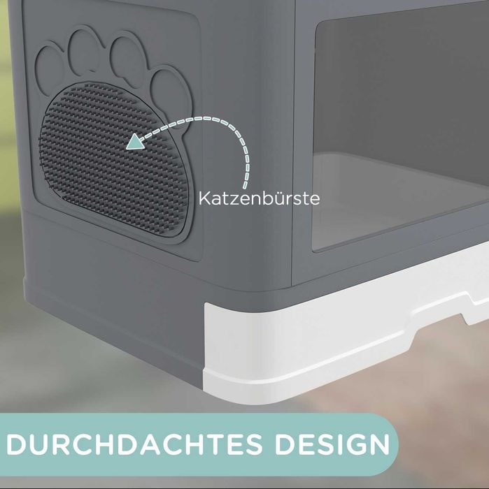 Kuweta dla kota z drzwiczkami z górnym wyjściem system "Clean Floor"