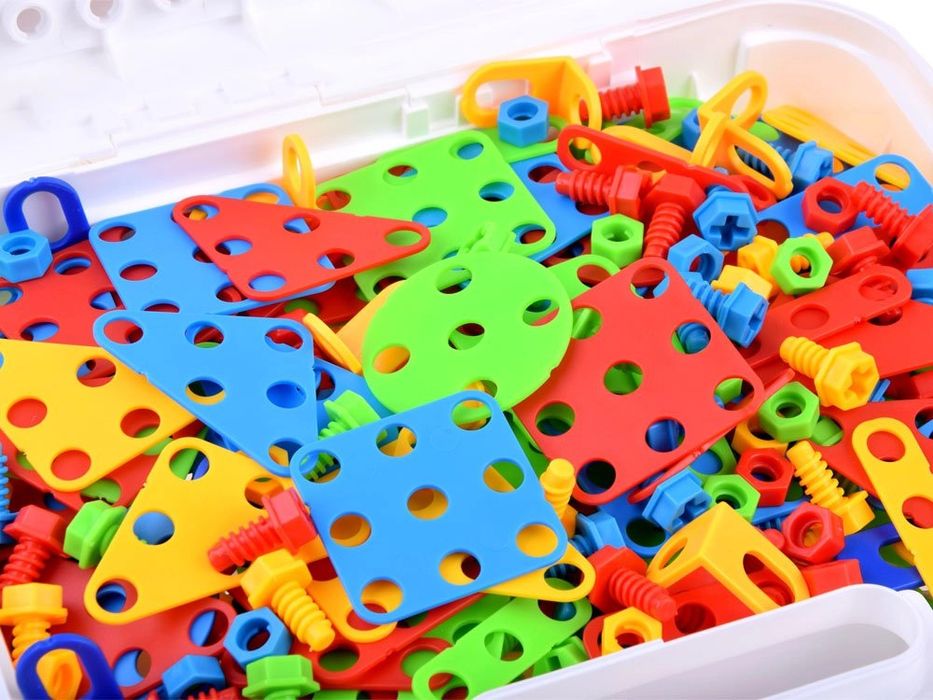 Klocki konstrukcyjne + wkrętarka 268ele Za3546