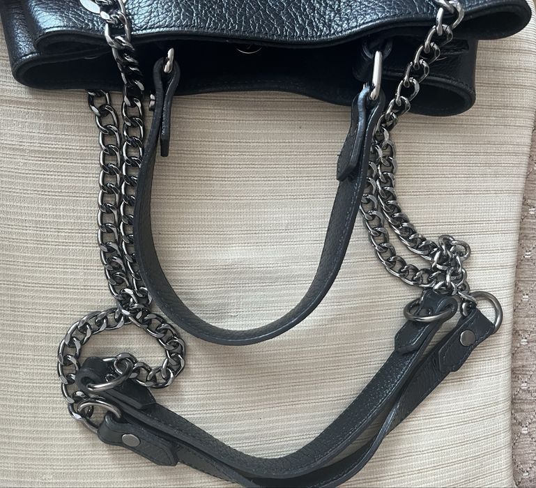 Torebka Wojas czarna skóra naturalna