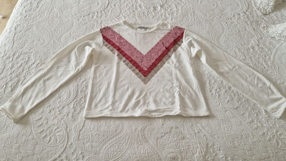 Blusa lantejoulas Pull & Bear, tamanho S