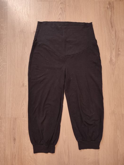Czarne spodenki 3/4 legginsy luźne ciążowe