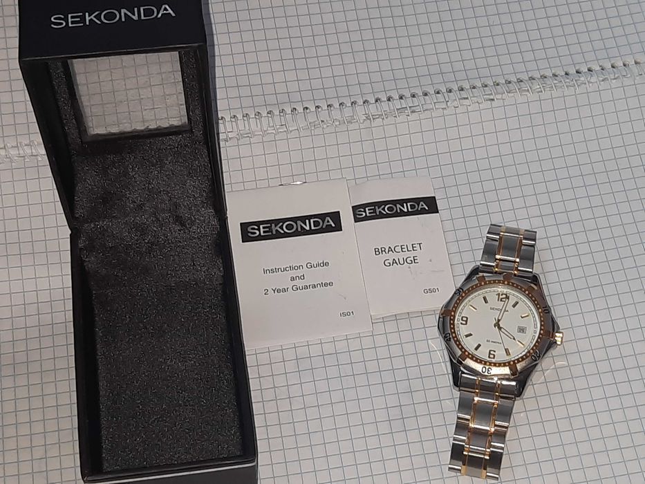 Вінтажний чоловічий годинник Seconda з коробкою та документом