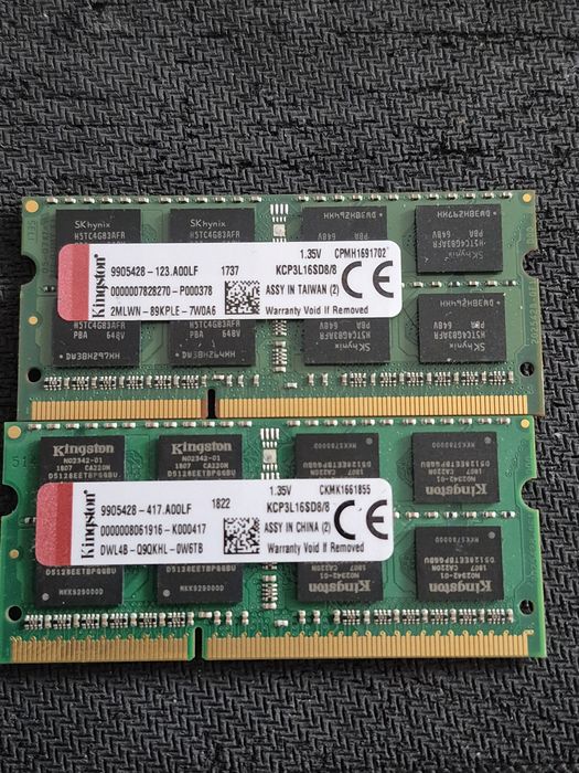 Ram DDR3L 16GB (2x8Gb) 1,35V 1600MHz  Kingston