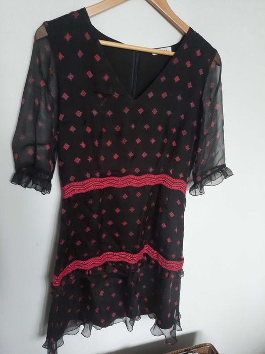 Sukienka jedwab 36 czarna