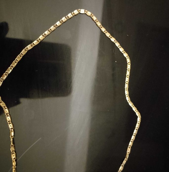 Gruby mocny złoty łańcuszek stal chirurgiczna 50cm