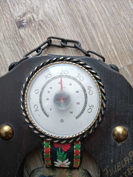 Vintage termometr ścienny podkowa FLUELAPASS Alpy