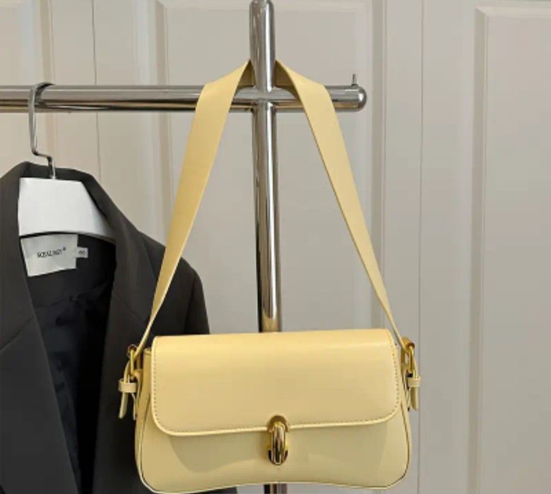 Сумка жовта і коричнева