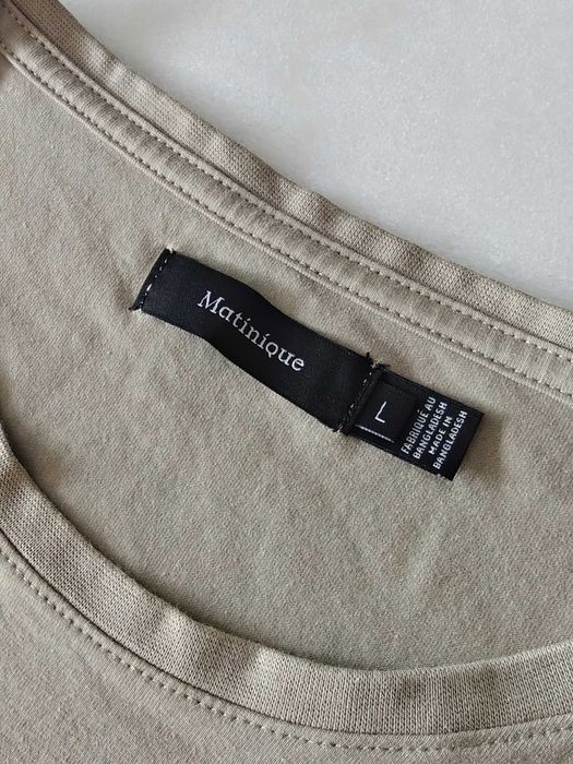 Matinique Jermalink T-shirt męski L beż/khaki bawełna elastan