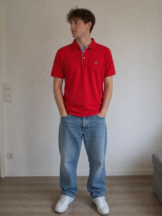 Koszulka polo Tommy Hilfiger czerwona  stan idealny / jak nowa