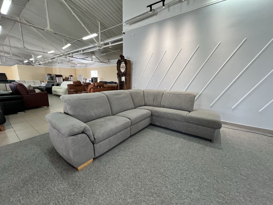 Виставковий диван стан новий розкладний диван тканина сірий реклайнер