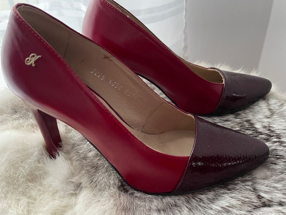 Buty szpilki 36 skóra czerwone Kordel verdi