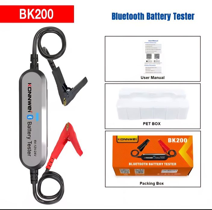 Тестер автомобильного аккумулятора KONNWEI BK200 6V 12V 24V