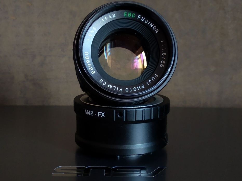 Fujifilm EBC Fujinon 55 mm f 1.8 байонет M42 + перехідник M42 - FX