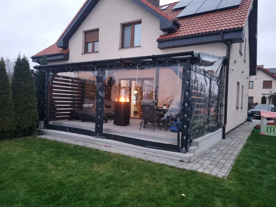 Grube plandeki przezroczyste PVC na taras