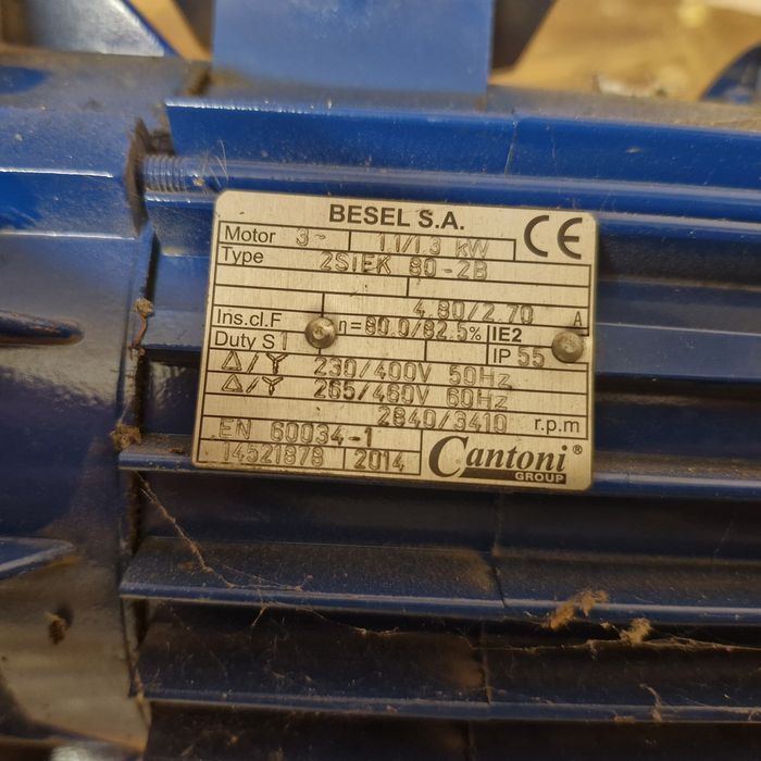 Besel 2siek 80-2b  silnik elektryczny 1,1/1,3kw 230/400v 2840/3410 obr