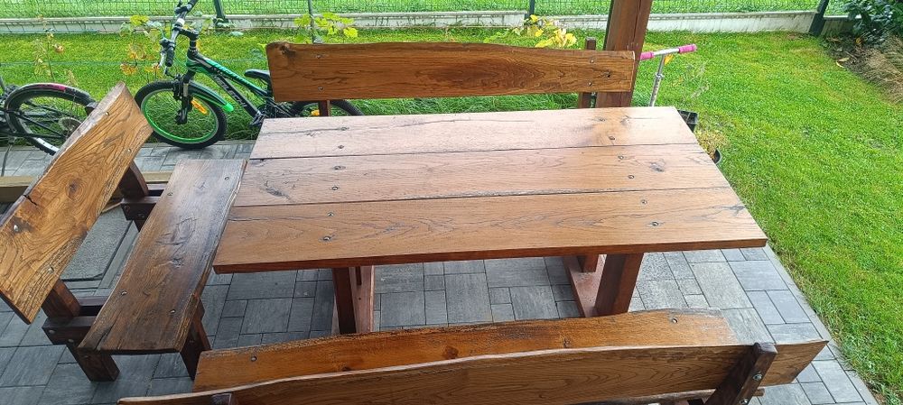 Meble ogrodowe dębowe zestaw
