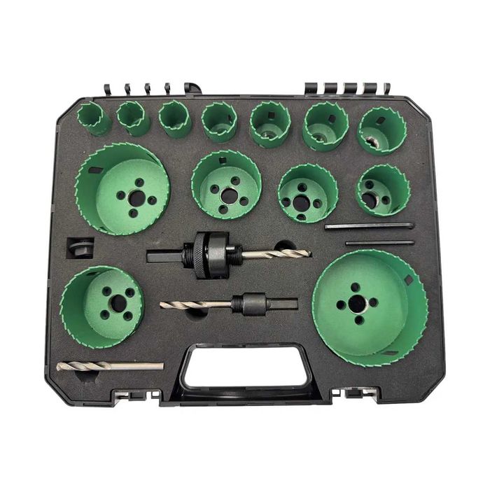 Набір біметалевих коронок, 16 предметів, 19-82 мм для металу та дерева