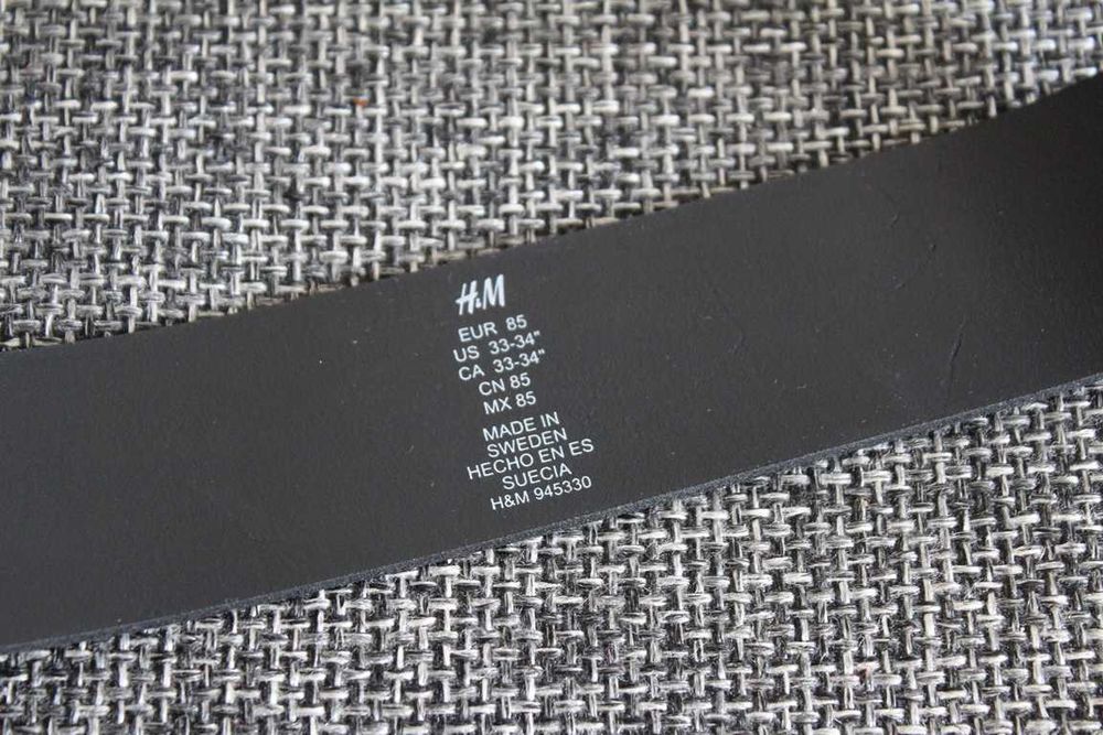 Ремінь шкіряний H&M Оригінал Made in Sweden W30-34