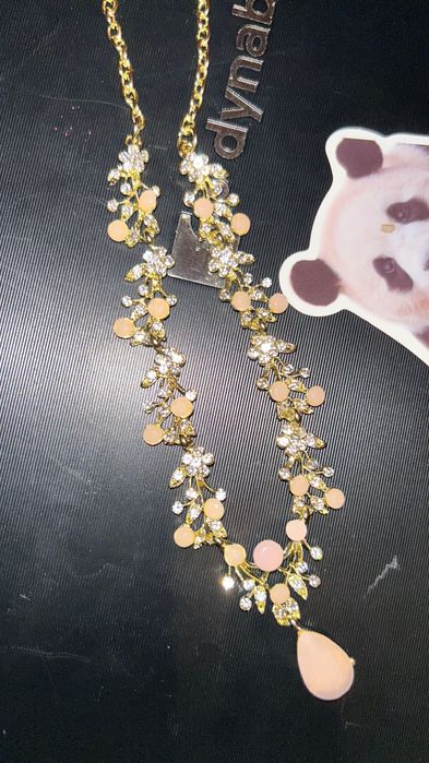 Conjunto Colar e Brincos Estilo Festa / Noiva (Tom Rosa Elegante) - €8