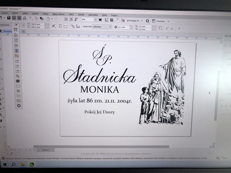Ploter tnący Piaskarka mobilna 19l do liter nagrobnych w kamieniu