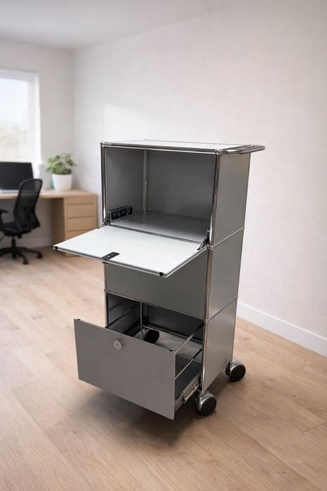 USM Haller trolley alto com portas e gaveta