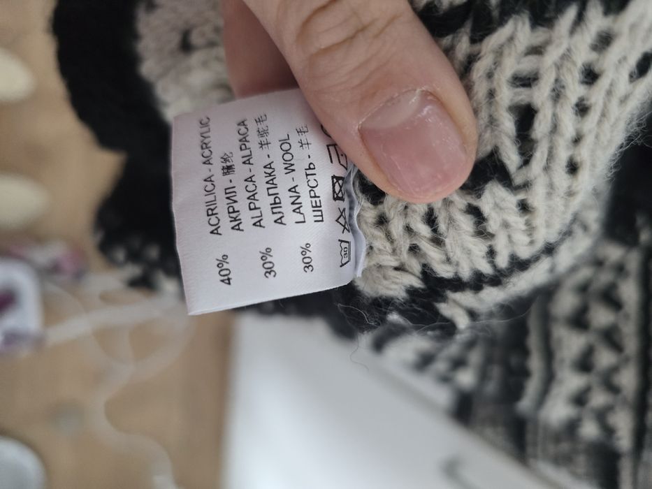 Ciepły sweter kardigan wełna alpaka