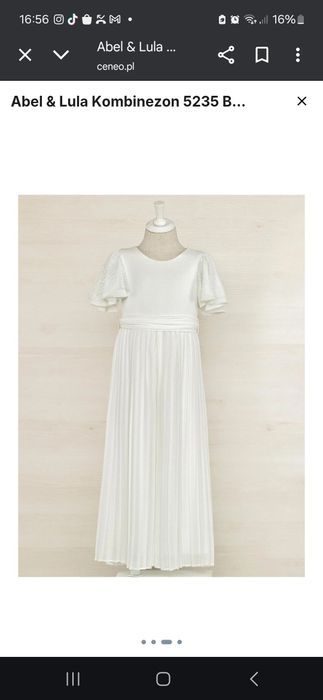 Kombinezon biały 146 Abel&Lula plisowany szerokie nogawki