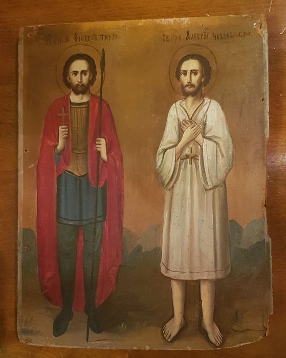 Икона Феодор Тирон и Алексий человек Божий