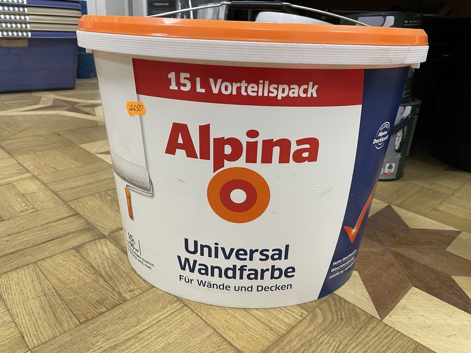 Краска Universal Wandfarbe БЕЛАЯ для внутренних работ 10л/15л ALPINA