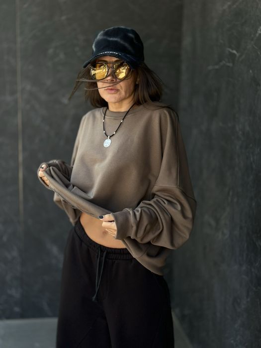 Жіночий світшот оверсайз. Лонг вільного крою. Стильні кофти оверсайз