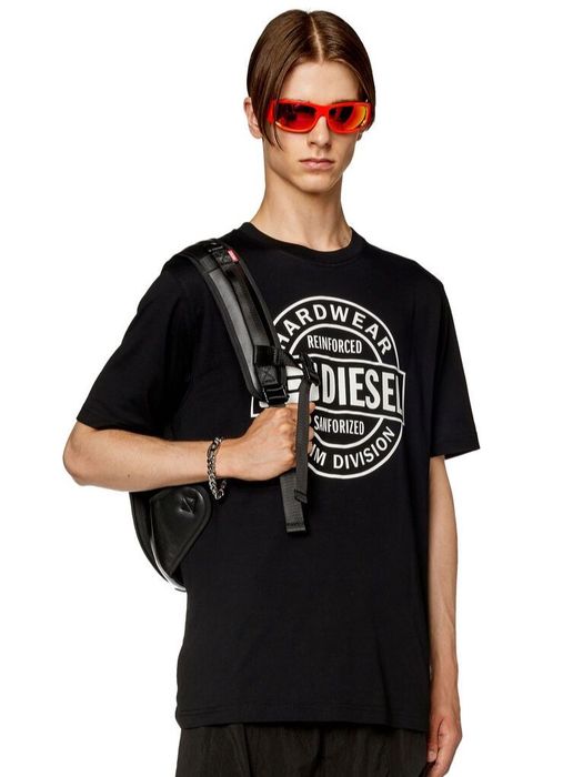 T-shirt z nadrukiem czarny Diesel S