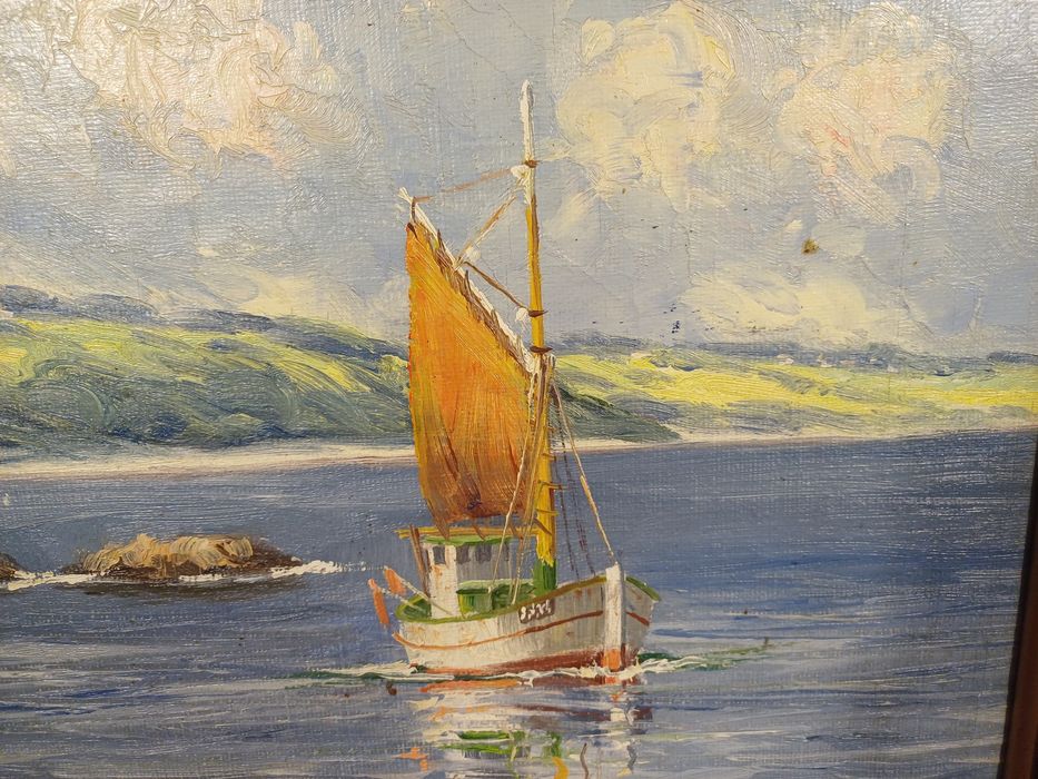 Stary obraz na płótnie sygnowany