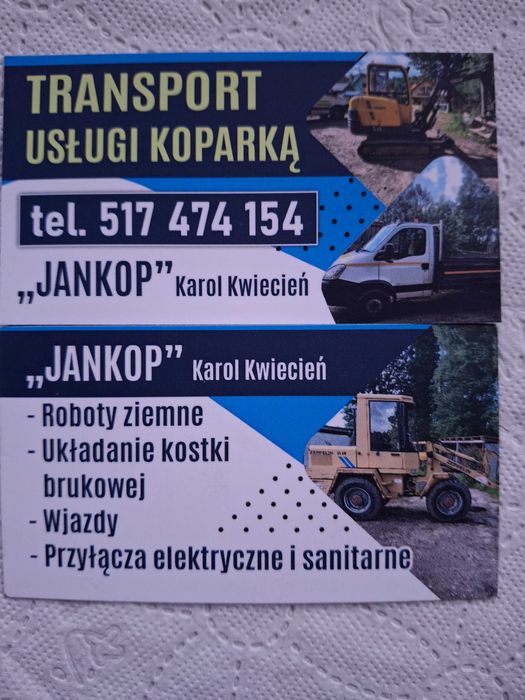 uslugi koparką transport