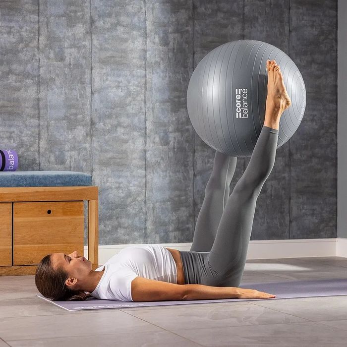 Piłka balance core 65cm do ćwiczeń fitness z pompką szara