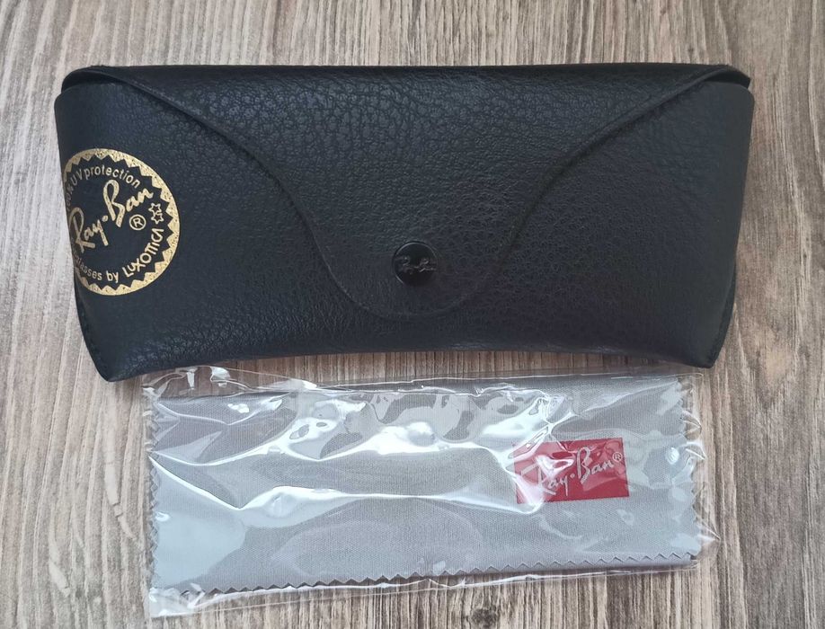 Nowe czarne etui na okulary i ściereczka Ray Ban