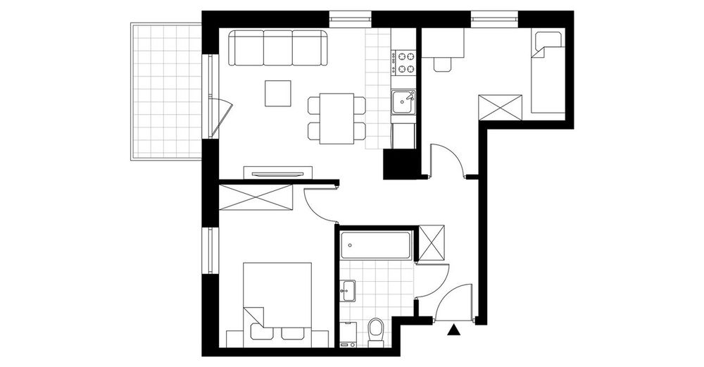 3-pokojowe mieszkanie 45m2 + balkon